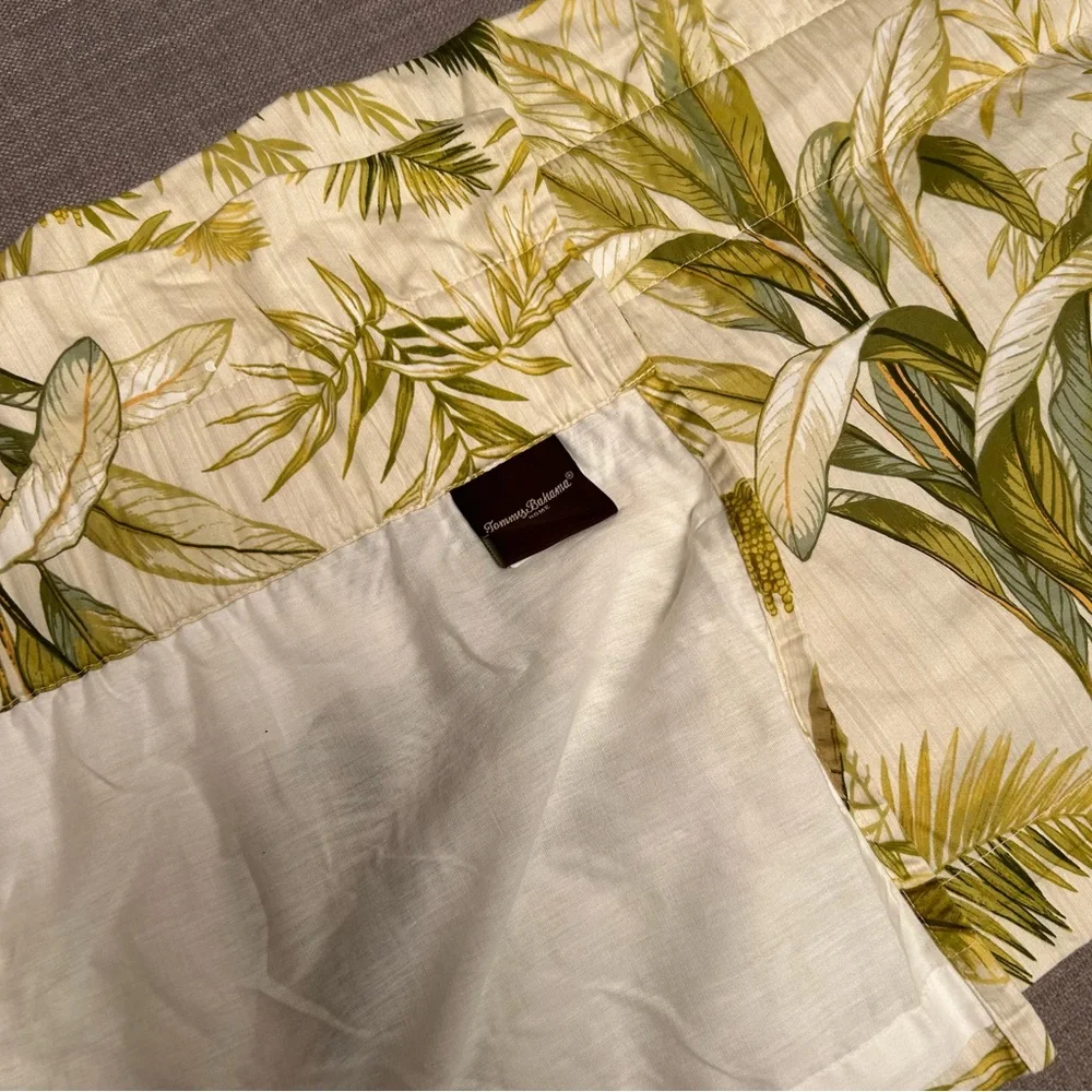 TOMMY BAHAMA Island Botanical Window Lined Valance Tropical Leaves#0901258B
